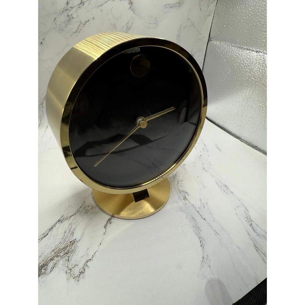 Vintage Howard Miller Nathan George Horwitt Brass Museum Desk Clock Movado MCM - Picture 2 of 16